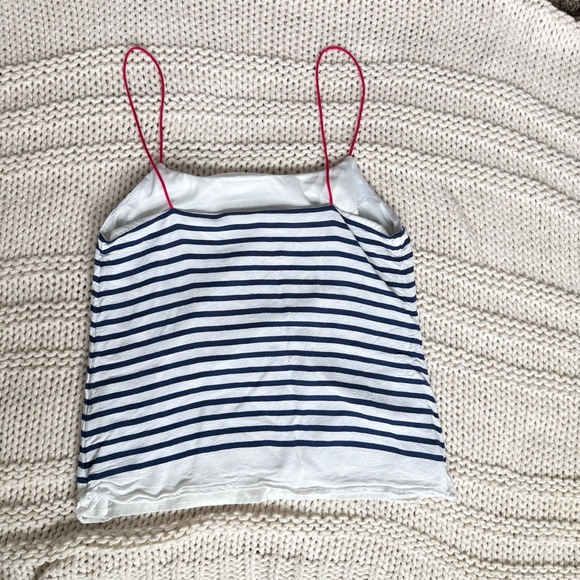 Banana Republic Women's Spaghetti Strap Tank Top Striped Print Size 0 - Picture 4 of 6